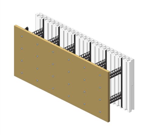 One side - ICF panels with wooden panel