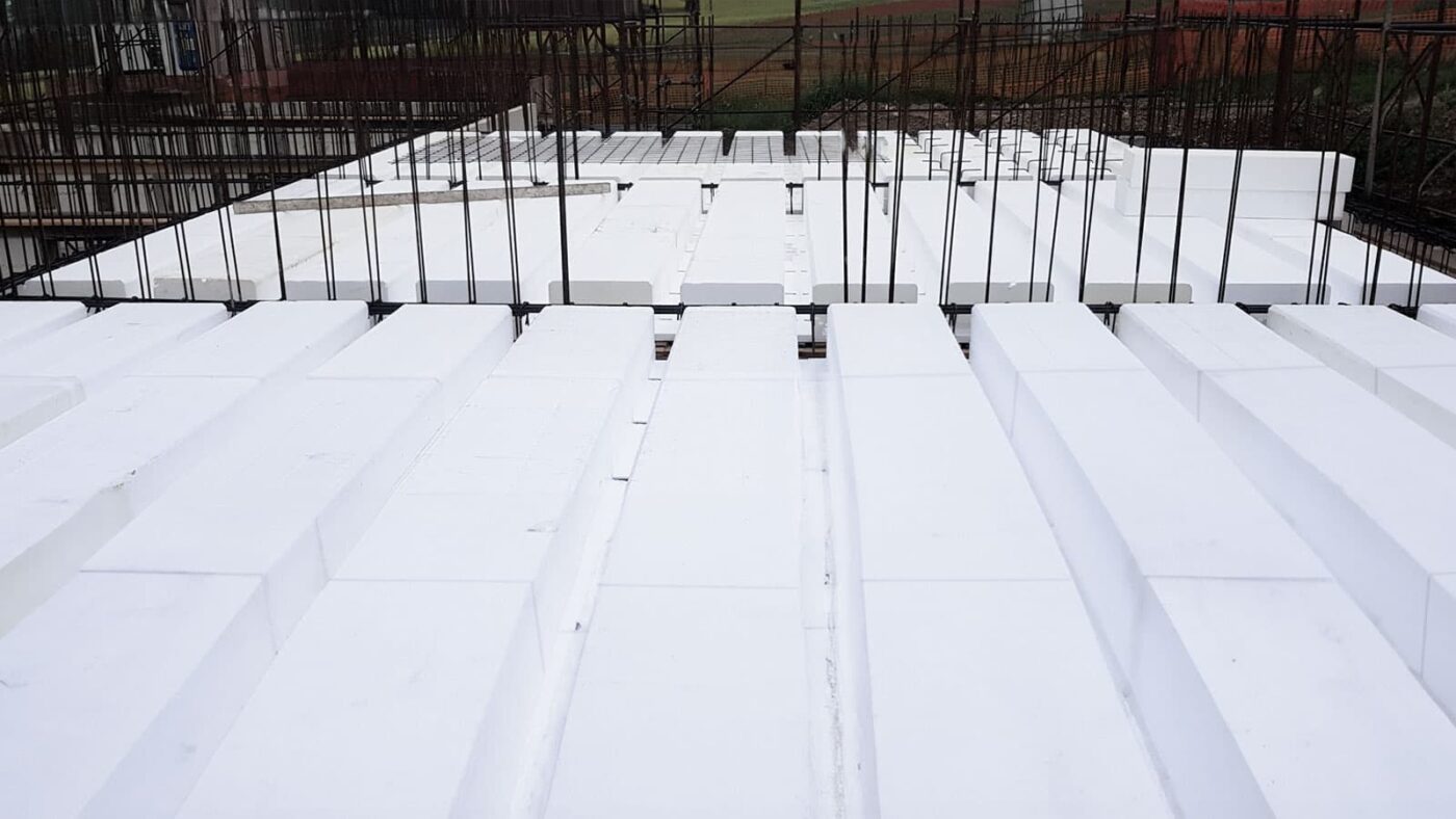 Floor under construction with ICF system