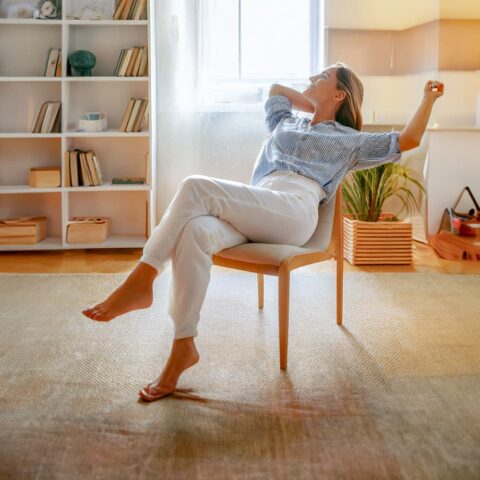 Woman relaxing at home