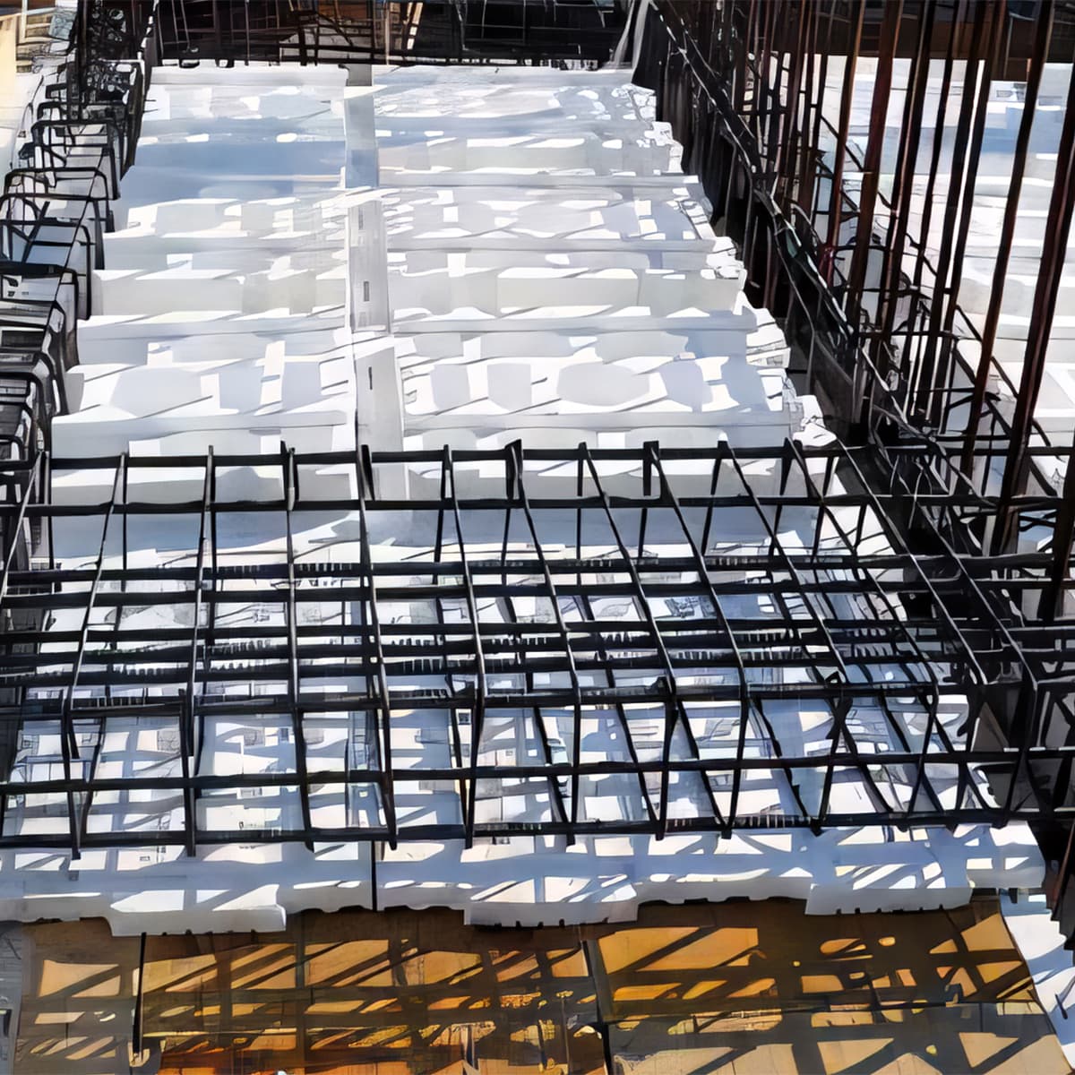 Concrete formwork with reinforcement